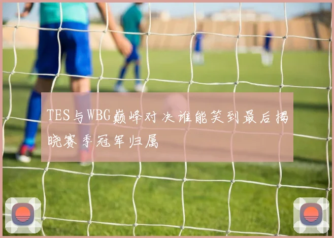 TES与WBG巅峰对决谁能笑到最后揭晓赛季冠军归属